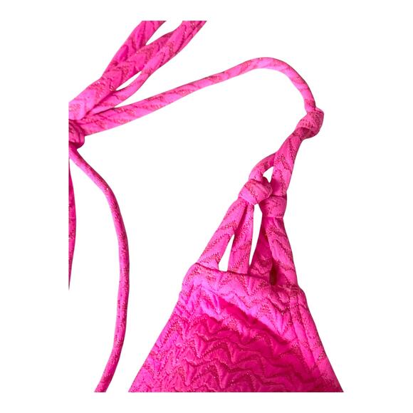 NEW Cupshe SWIMSUIT Womens MED Bikini Set 2PC Halter V Neck Ruched Cheeky Bottom - Picture 12 of 14